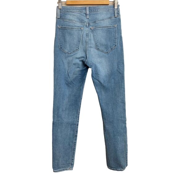 J.Crew Hi Rise Skinny Jeans Exposed Button Fly Blue Medium Wash Stretch 28 AG913 - Picture 2 of 5